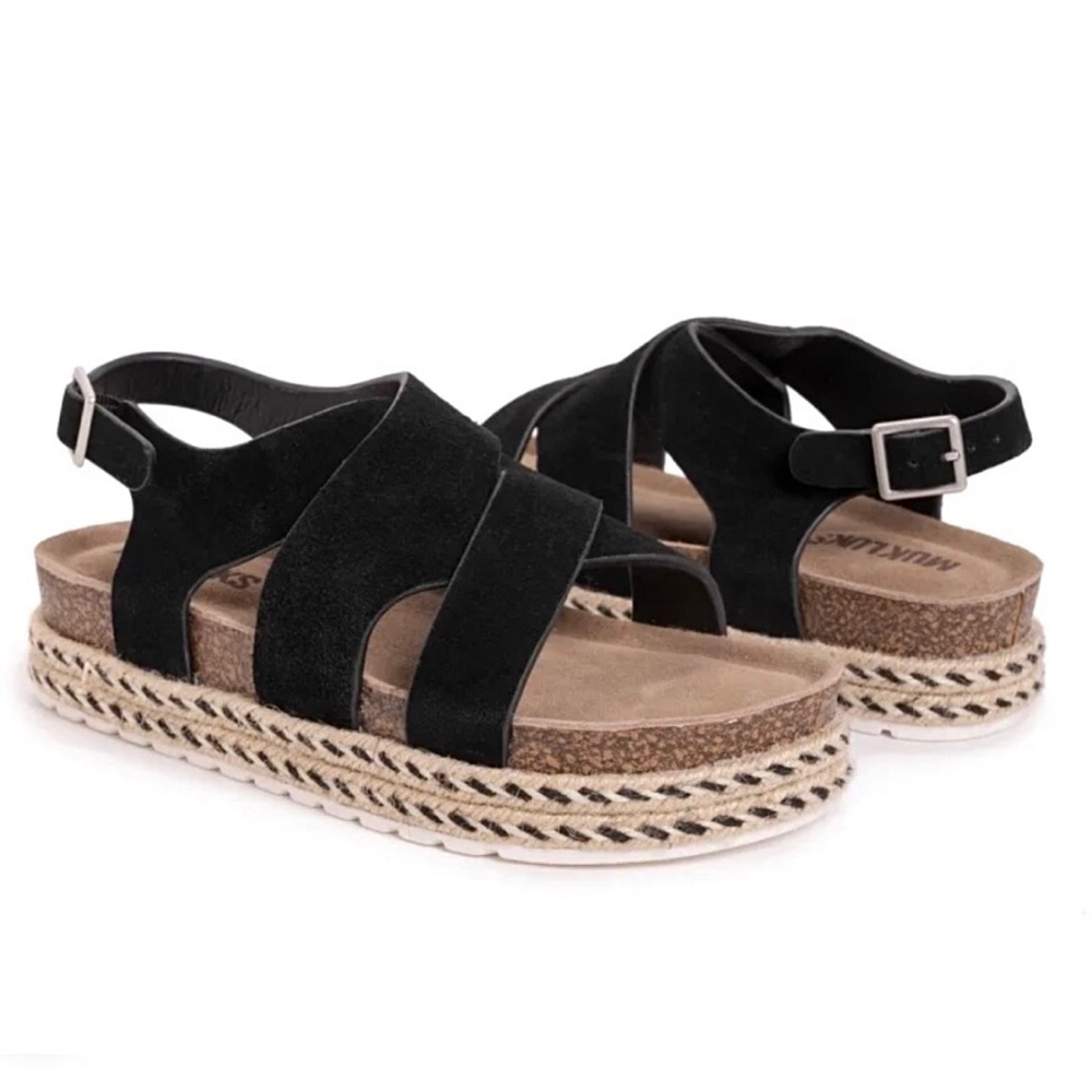 Muk Luks Beach Bingo Platform Espadrille Sandals - Picture 3 of 13